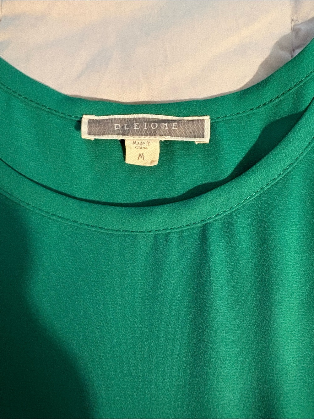 Women's Emerald Green Crew Neck flowy crepe like Tunic Top